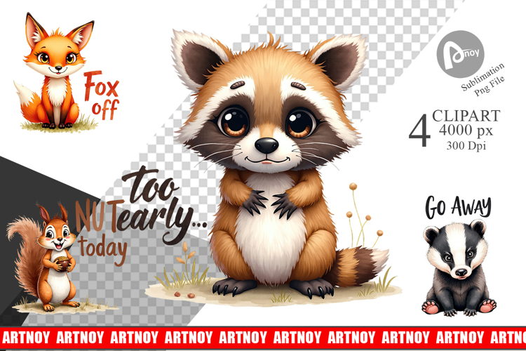 Angry Forest Animal Art Clipart