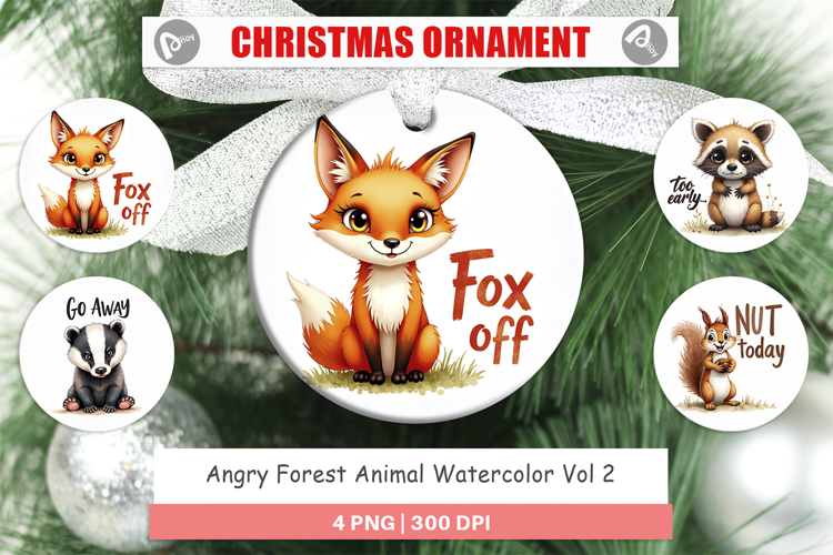 Angry Forest Animal Art Ornament