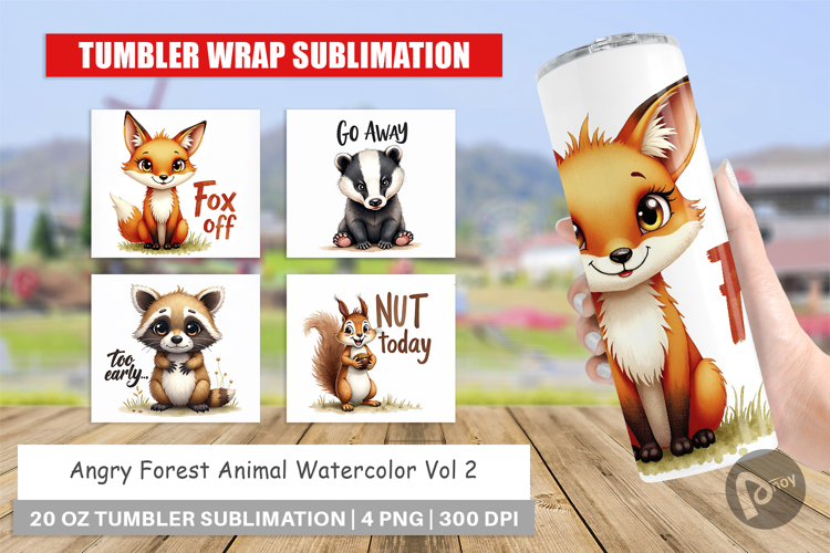 Angry Forest Animal Art Tumbler
