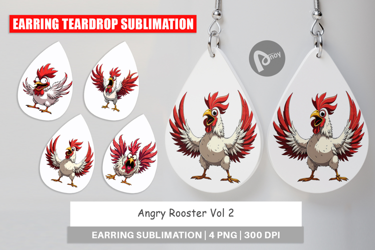 Earring Angry Rooster