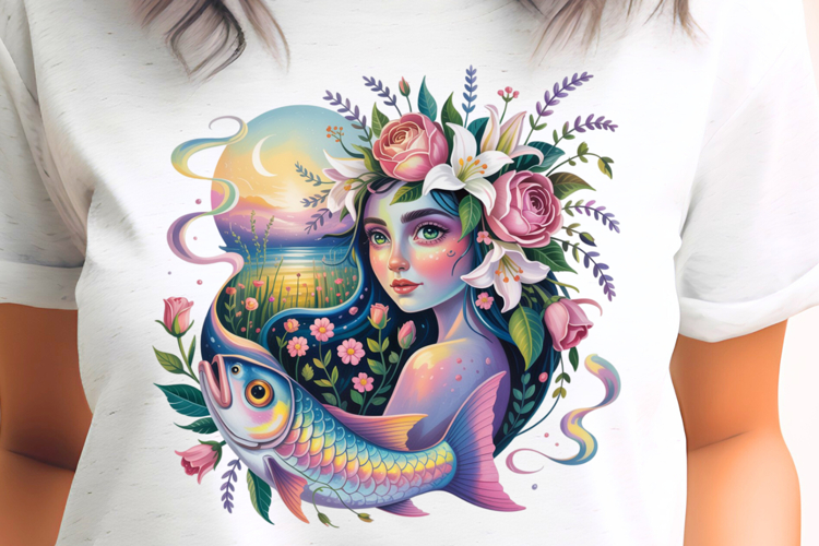 Aquatic Water Fairy PNG Sublimation