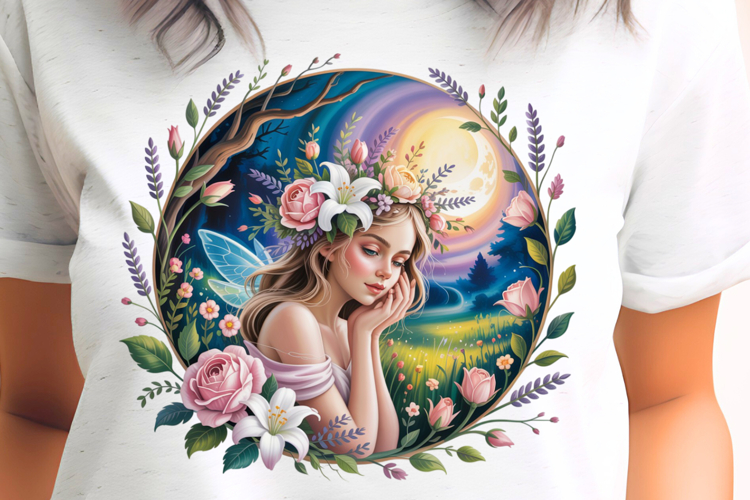 Floral Forest Fairy PNG Sublimation