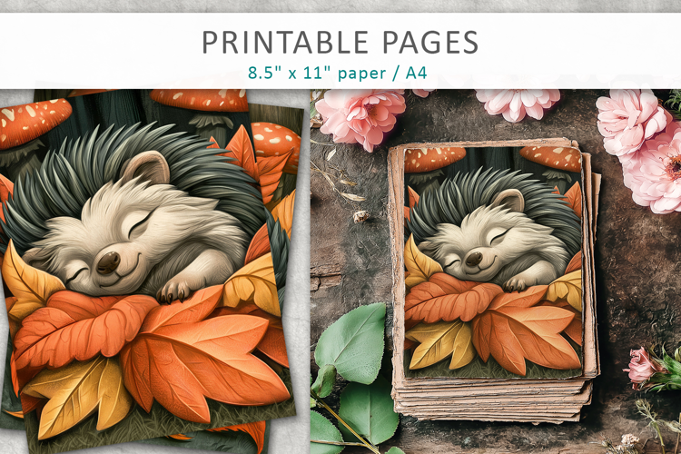 Autumn Woodland Animals Junk Journal, Autumn Animal Paper