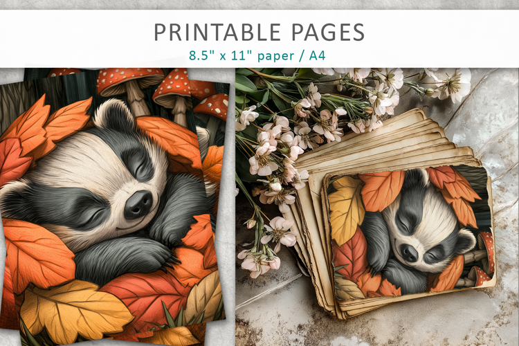 Autumn Animal Paper, Junk Journal