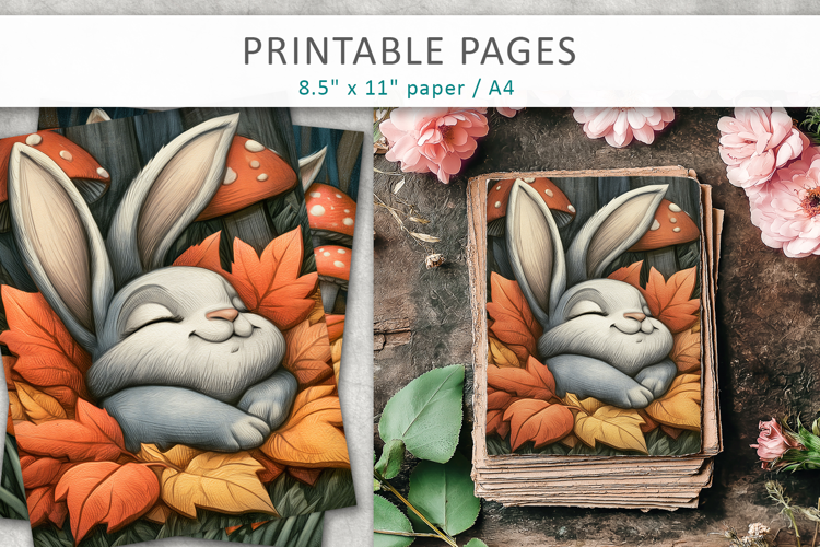 Bunny Junk Journal, Fall Scrapbook Pages