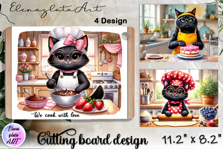 Cute Cat Kitchen Cutting Board Designs, Mother Day