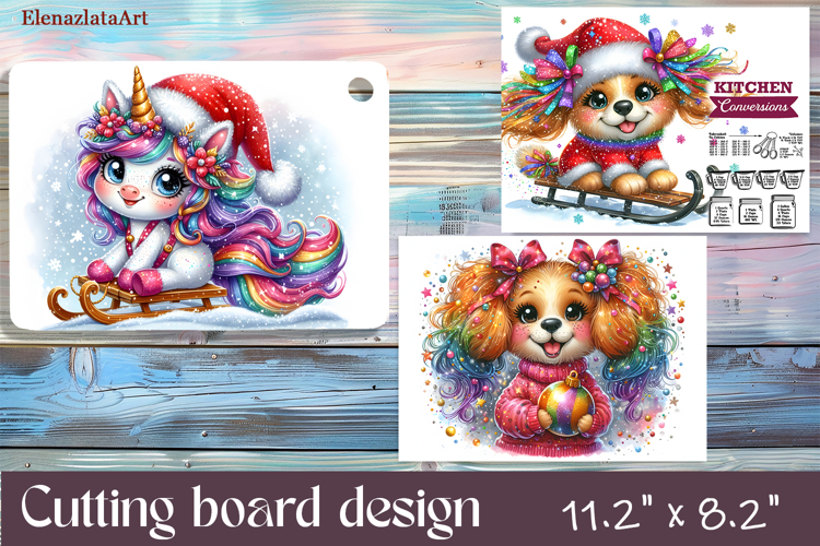Cute animal Cutting Board Designs, mery christmas