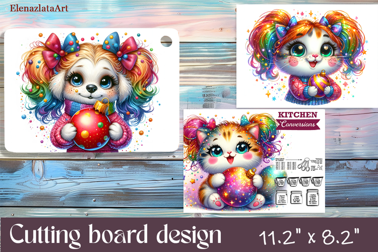 Cute animal Cutting Board Designs, mery christmas