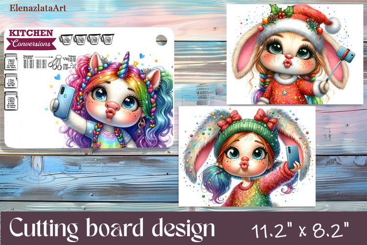 Cute animal Cutting Board Designs, mery christmas
