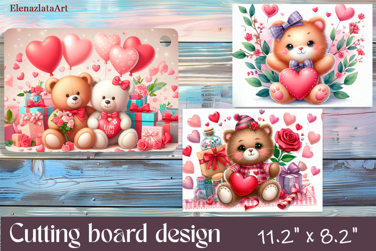Valentine Day Cutting Board Sublimation Cutting board