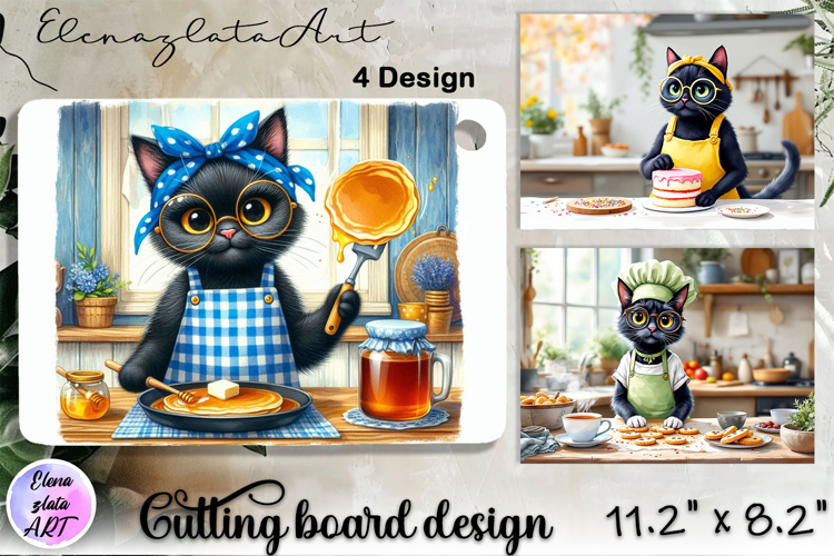 Cute Cat Kitchen Cutting Board Designs, Mother Day