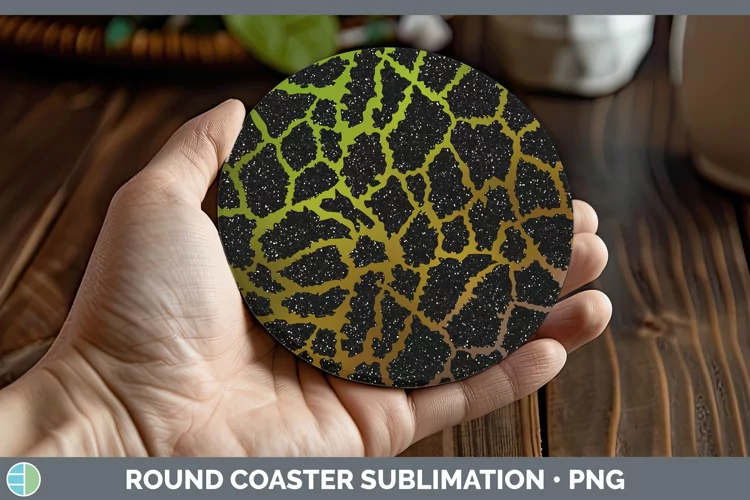 Animal Brown Giraffe Print Round Coaster Sublimation Coaster