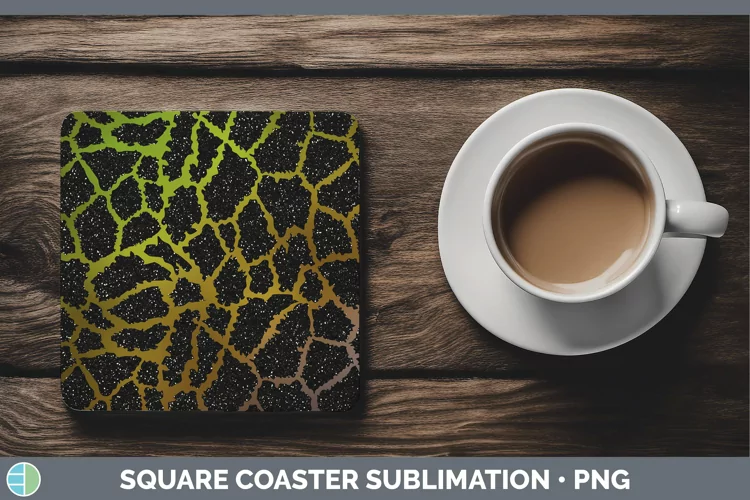 Animal Brown Giraffe Print Square Coaster Sublimation Coaste