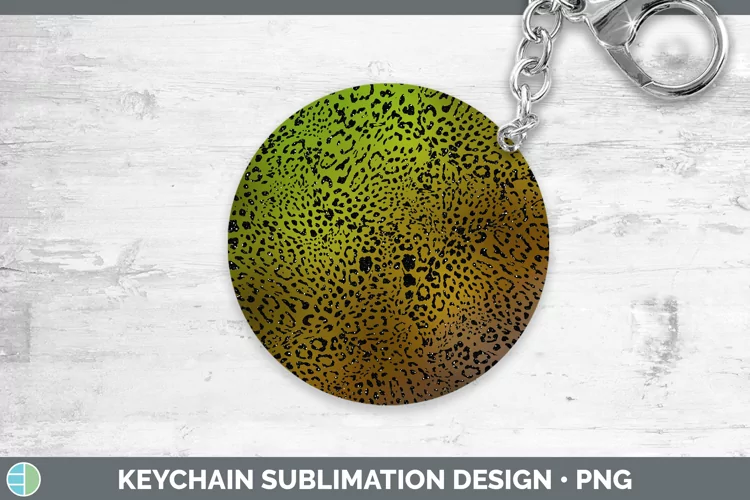 Animal Brown Jaguar Print Keychain Sublimation Keyring Desig