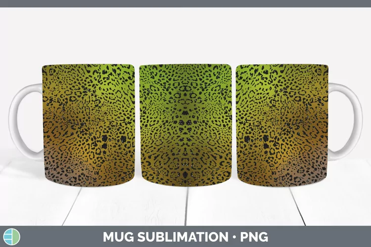 Animal Brown Jaguar Print Mug Wrap Sublimation Coffee Cup De