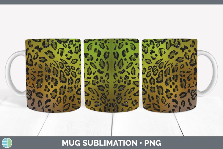 Animal Brown Leopard Print Mug Wrap Sublimation Coffee Cup D