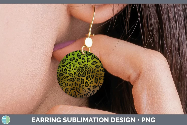 Animal Brown Leopard Print Round Earrings Sublimation Earrin