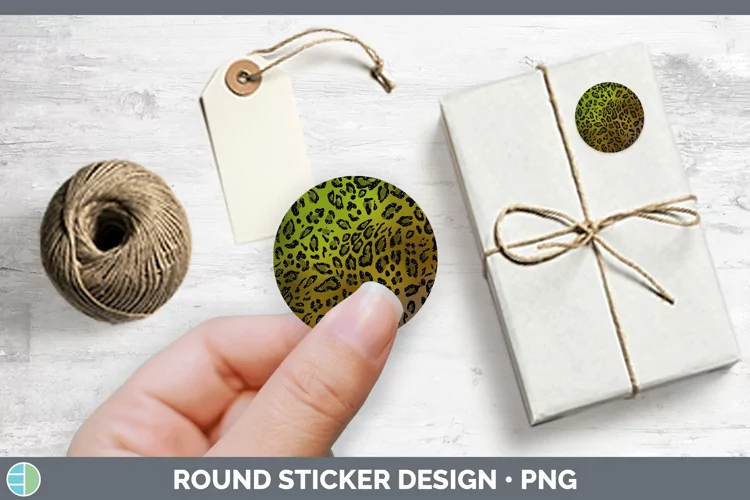 Animal Brown Leopard Print Stickers | Round Labels Designs