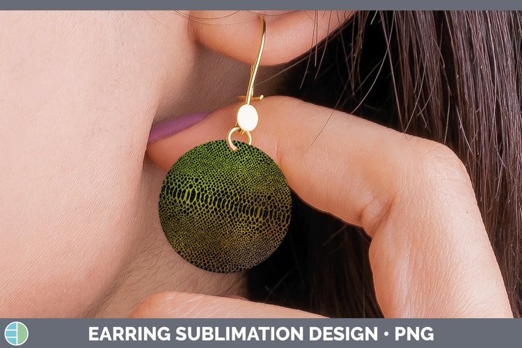 Animal Brown Snake Print Round Earrings Sublimation Earrings