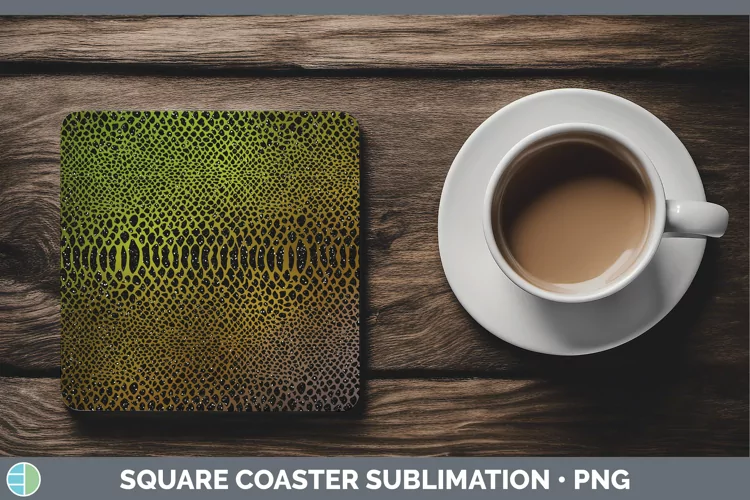 Animal Brown Snake Print Square Coaster Sublimation Coaster