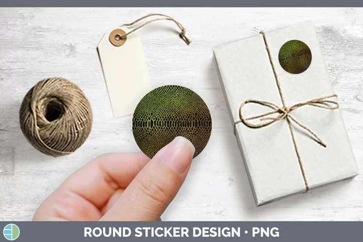 Animal Brown Snake Print Stickers | Round Labels Designs