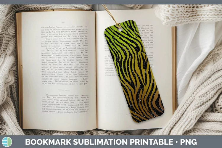 Animal Brown Zebra Print Bookmark Sublimation Printable Desi