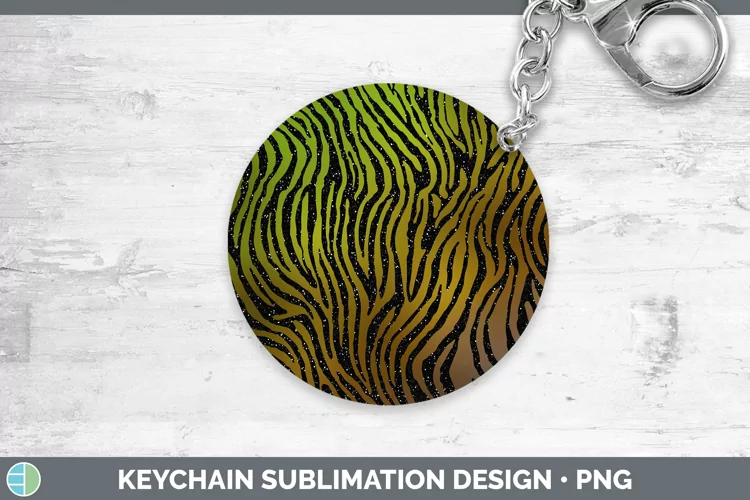 Animal Brown Zebra Print Keychain Sublimation Keyring Design