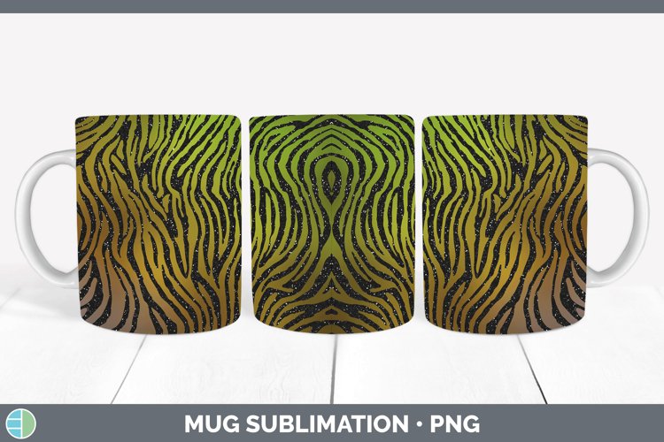 Animal Brown Zebra Print Mug Wrap Sublimation Coffee Cup Des