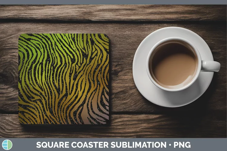 Animal Brown Zebra Print Square Coaster Sublimation Coaster