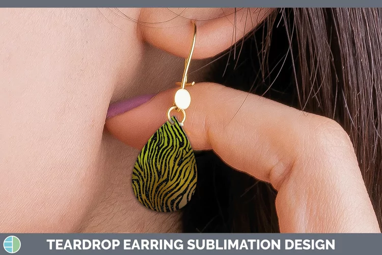 Animal Brown Zebra Print Teardrop Earrings Sublimation Earri