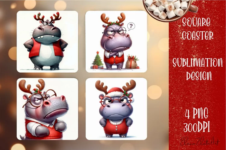 Sarcastik animal Coaster Design. Winter Coaster Sublimation