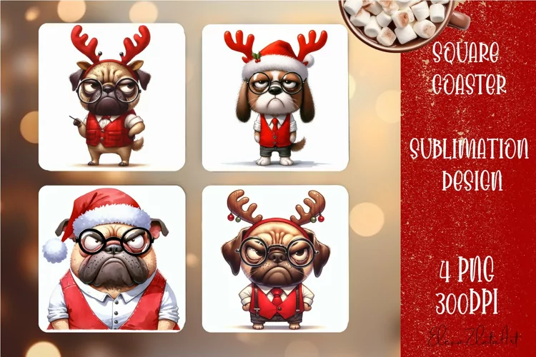 Sarcastik animal Coaster Design. Winter Coaster Sublimation