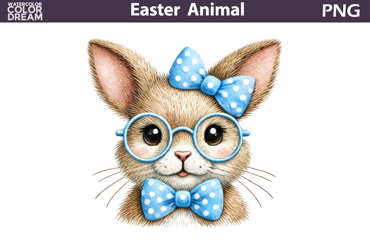 Bunny Glasses Clipart | Easter Rabbit Bow Sublimation