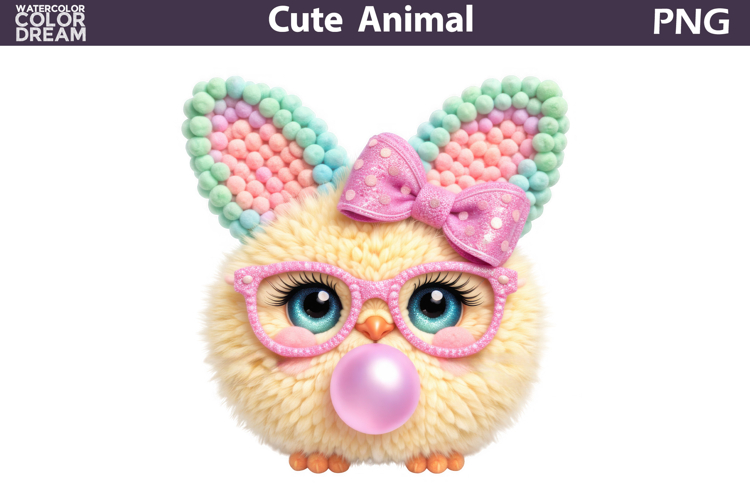 Baby Animal Easter Clipart | Chicken Glasses Bunny Ears