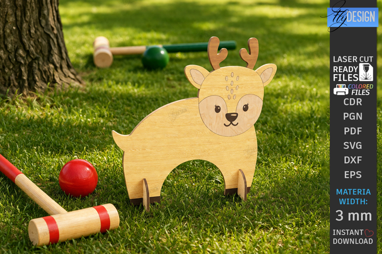 Deer Croquet Gates Laser Cut | Kids Laser | Outdoor Game SVG
