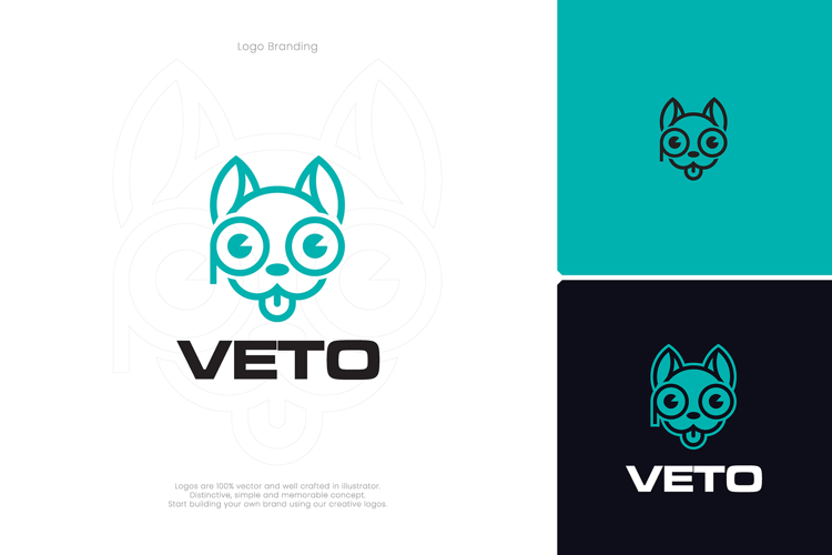 Veterinary Pet Dog Head Logo