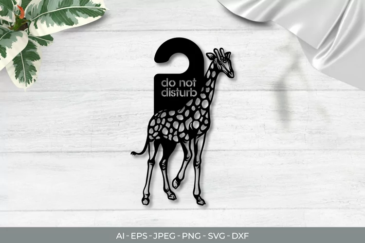 Giraffe Door Tag - Do Not Disturb SVG File