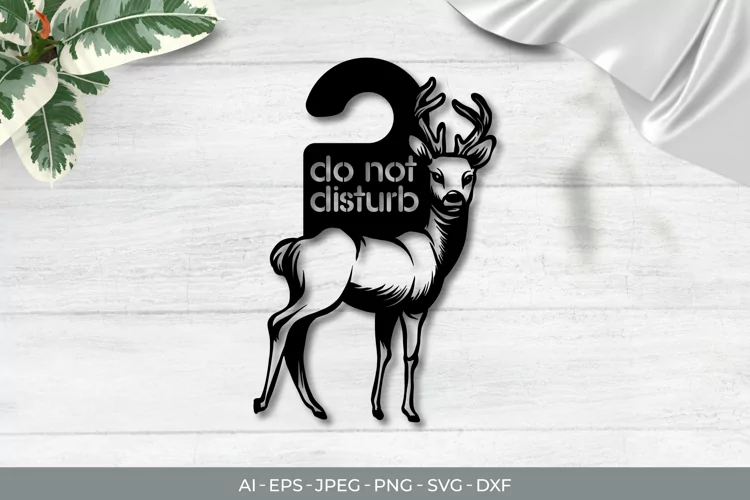 Deer Door Tag - Do Not Disturb SVG File