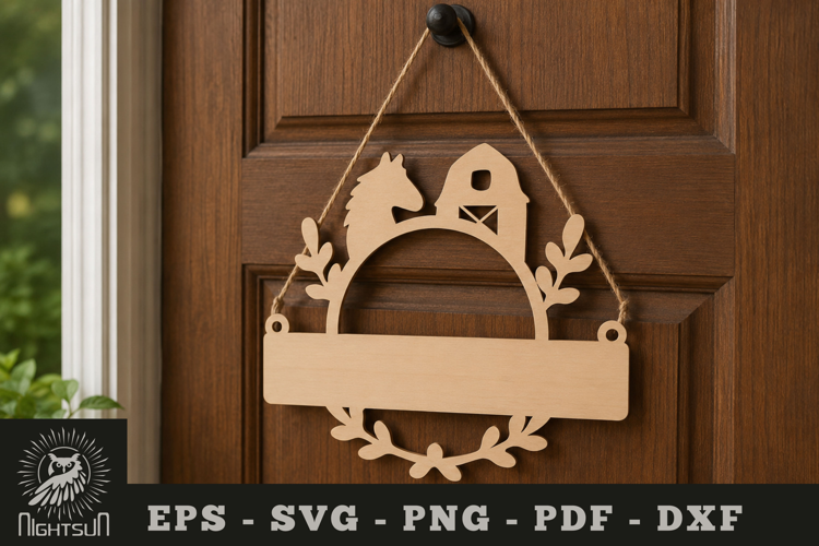 Animal Farm Lasercut Door Sign SVG