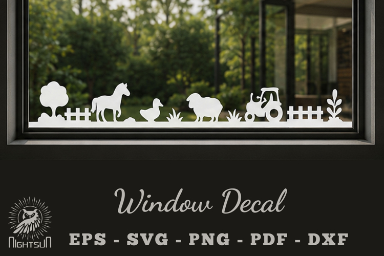 Animal Farm Window Decal SVG