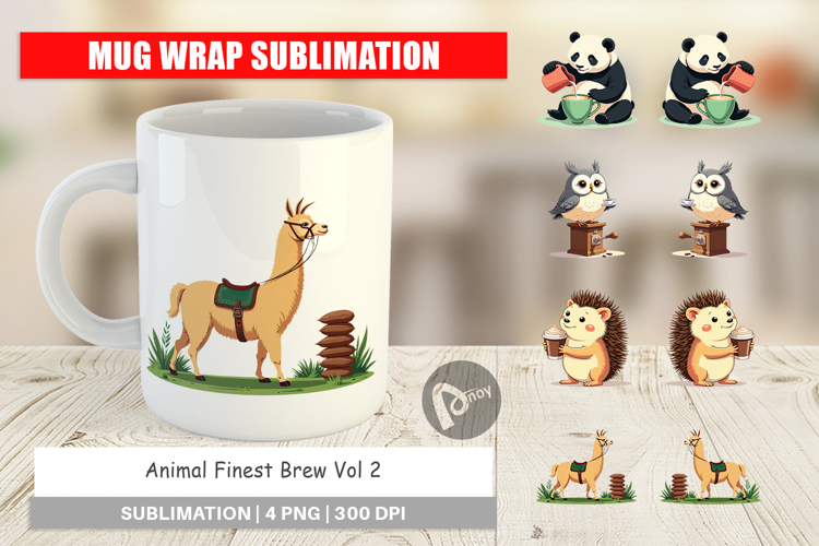 Mug Wrap Animal Finest Brew