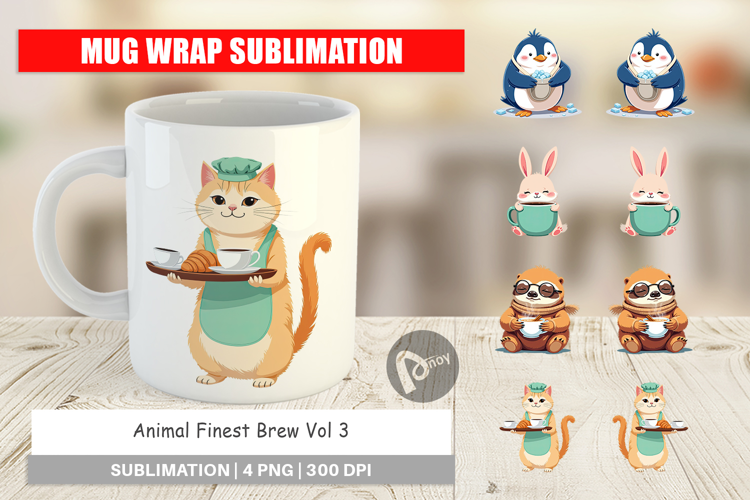 Mug Wrap Animal Finest Brew
