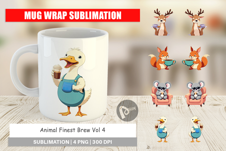Mug Wrap Animal Finest Brew