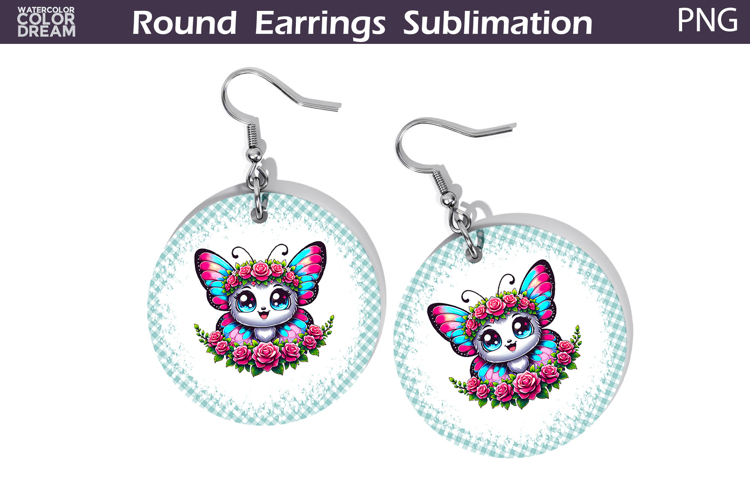 Butterfly Floral Round Earrings | Animal Flowers Earrings