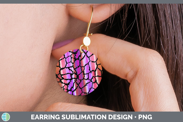 Animal Giraffe Print Round Earrings Sublimation Earrings Des
