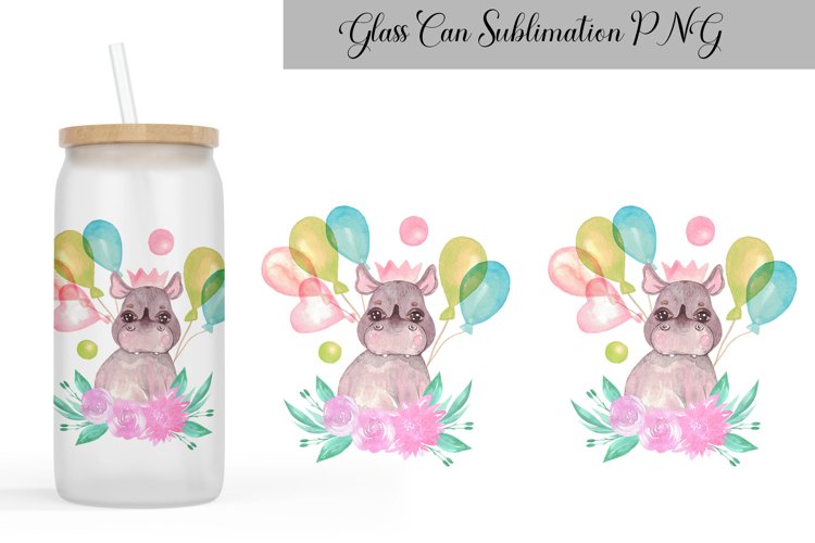 Rhino Glass Can Sublimation | Animal Libbey Glass Can