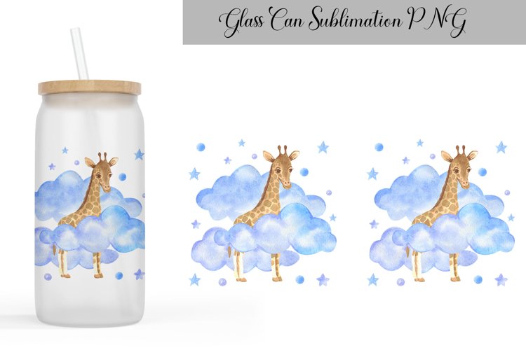 Giraffe Glass Can Sublimation | Animal Libbey Glass Can