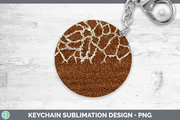 Animal Glitter Giraffe Print Keychain Sublimation Keyring De