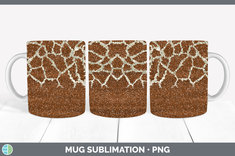 Animal Glitter Giraffe Print Mug Wrap Sublimation Coffee Cup