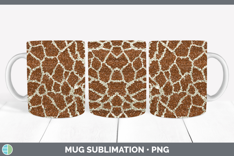 Animal Glitter Giraffe Print Mug Wrap Sublimation Coffee Cup